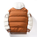 Men's Parka Cotton Padded Jacket Hooded Letter Embroidery Zipper Pockets Coldproof Outerwear Male Coat Streetwear Chic Hot Sales