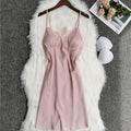 White Sleep Set Pajamas Lady Lace Satin Pyjamas Kimono | SAMAG