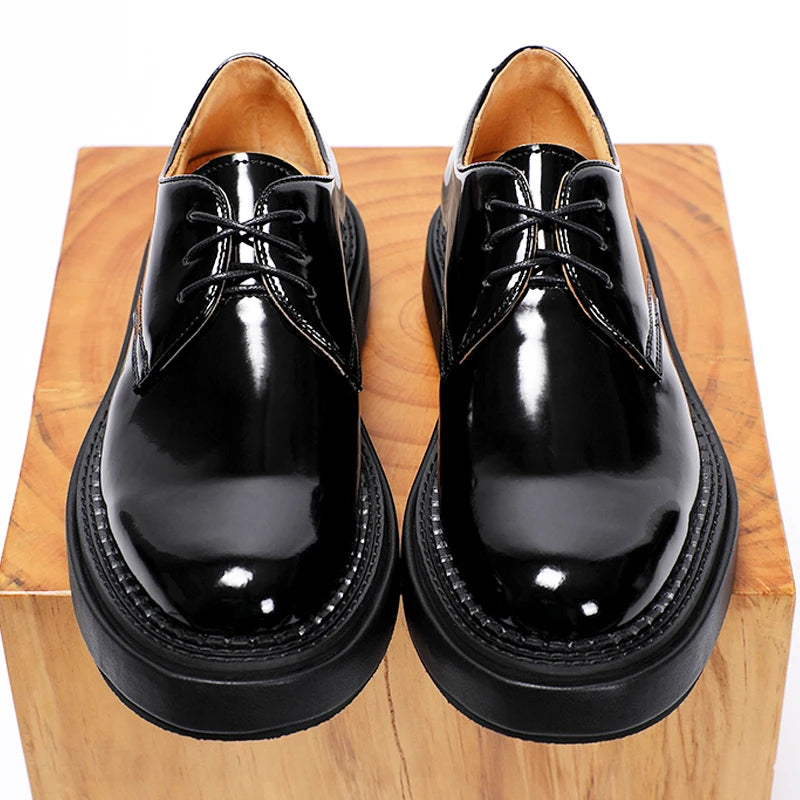 Luxury Mens Dress Shoes Genuine Leather Brogue British Business Suit Thick Sole Formal Casual Breathable Wedding Shoes Male
