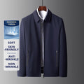 High End Anti Wrinkle Mature Men Business Dad's Outfit Casual Blazer Jacket Autumn Windbreaker Middle Aged Executive Coats