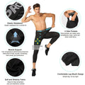 Mens 3/4 Compression Pants Basketball Running Tights Quick Dry Workout Leggings with Pockets Gym Sports Base Layer