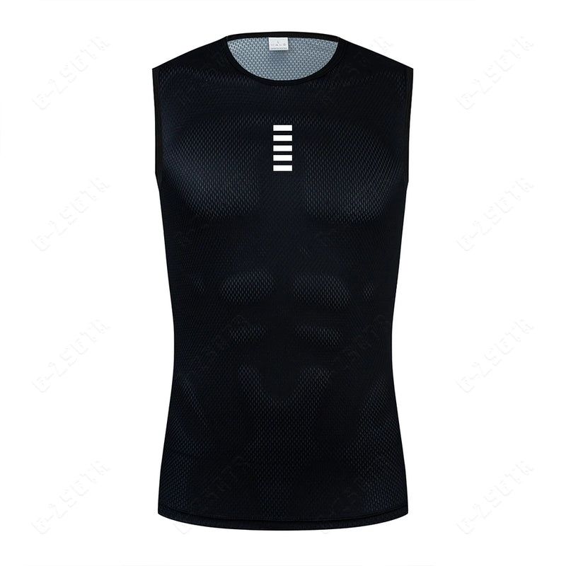 Cycling Base Layer Reflective Underwear White Cycling Jersey Sport Vest Men Undershirt Quick Dry Elastici Vest Road Bike Jersey
