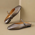 Genuine Leather Slippers Women Flat Heels Covered Toe Ladies Casual Mules Shoe Comfortable Summer Sandals