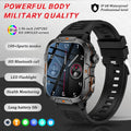 2025 New Military Grade Smart Watch Men 1.96" AMOLED Screen 5ATM Waterproof Simming Sports Fitness Tracker BT Call Smartwatches