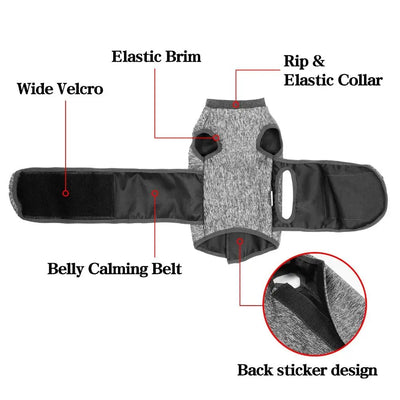Adjustable Cat Calming Vest Soft Elastic Anti Anxiety Pet Coat Cat Recovery Clothes Breathable Cat Anxiety Jacket Rainy Day