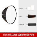 Godox Quickly Release Parabolic Deep Softbox QR-P70 70CM QR-P90 90CM QR-P120 120CM with Honeycomb Grid for Bowens Mount Studio F