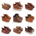 Brown Baptismal Baby Shoes For Boys And Girls Casual Soft Soled Non Slip Baby Shoes For 0-18 Months Baby Walking Shoes