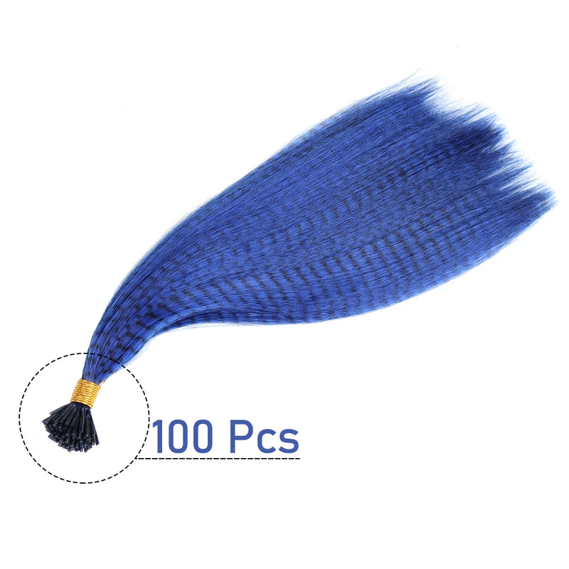 48Pcs Women's Colorful Synthetic Hair Extensions Set 38 Colors Tinsel Wig 26 Colors Feather Extensions Tool Kit for Hairdressing
