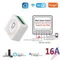 16A Wifi Mini Smart DIY Light Switch Works with Tuya Smart Life APP 2 Way Wireless Control Smart Home Alexa Alice Google Home