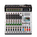 FLALWREO 8 / 12Channel Audio Interfacer DJ Mixer Sound Board 99-Bit DSP Effect USB Audio Mixer Effects +48V Phantom Bluetooth fo