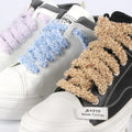 1 Pair Plush Fluffy Shoelaces 1CM Wide Round Laces Sneakers Casual Shoes AJ/AF1 Shoelaces 100/120/140/160cm Shoes Accessories