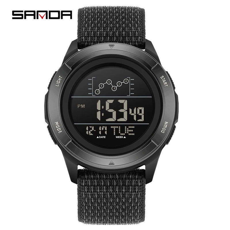 SANDA 2198 Timing Men's Electronic Watch Outdoor Climbing Sports Waterproof LED Large Dial Alarm Clock - Visuel 12 | SAMAG