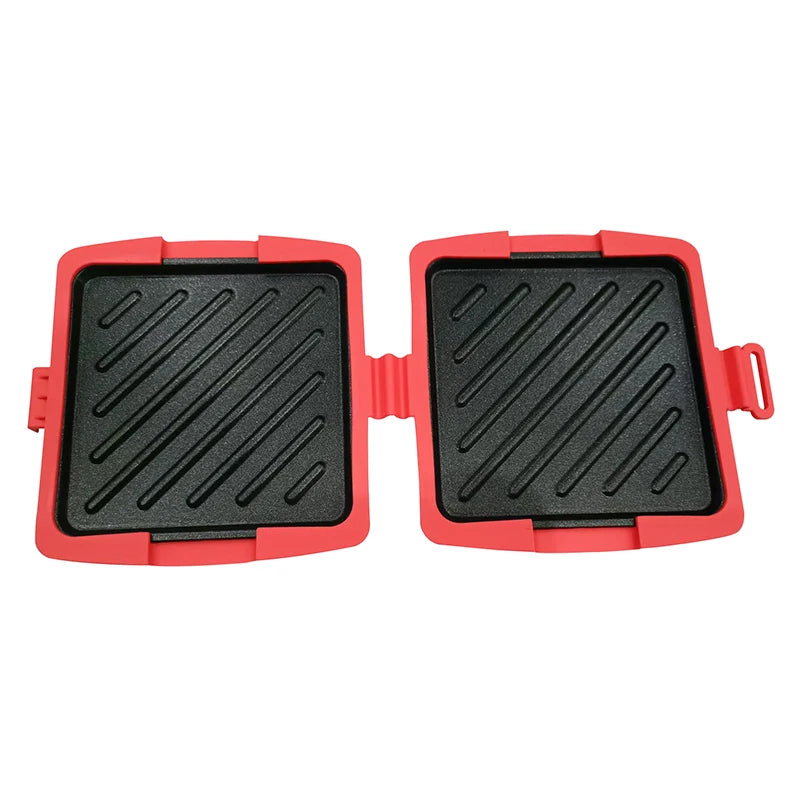 Portable Quick Heating Microwave Oven Toaster Removable Non-Stick Plates Silicone Microwavable Cookware Panini Press