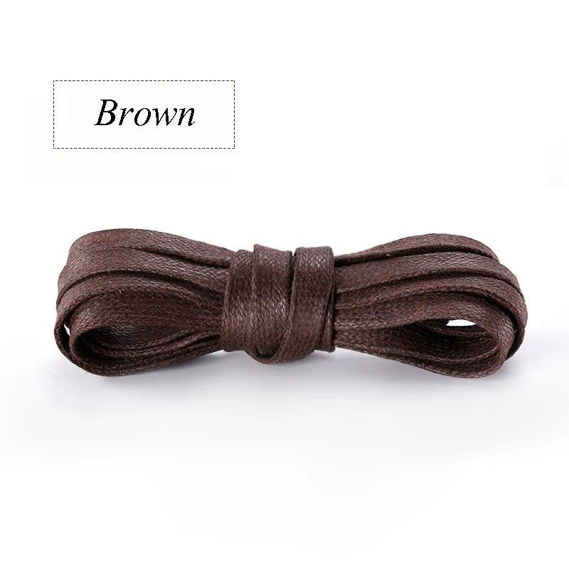 Autumn Winter Waxed Cotton Shoelaces 0.8CM Width Flat Waterproof Laces Unisex Boots Casual Sneakers Shoelace Leather Laces Shoes