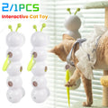 Interactive Caterpillar Cat Toy Motion Activated Teasing Stick with Feather Tail Rechargeable Intelligent Caterpillars Cat Toys