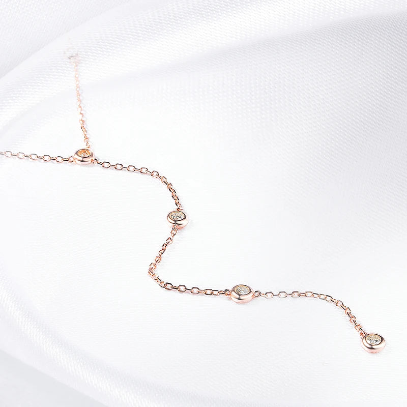 Smyoue 3MM Bubble Classic Moissanite Necklace Pendant for Women 18k Plated Female Pure S925 Silver Jewelry - Visuel 4 | SAMAG