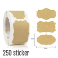 1Roll Kraft Paperblank Can Write Name Self-adhesive Sealing Gift Stickers Home Packaging Seal Labels Rectangle