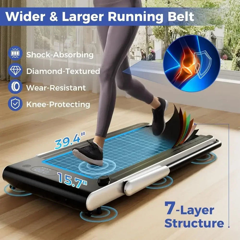 Under Desk 3HP Treadmill, 340lbs Capacity, LED Display - View 3 | SAMAG