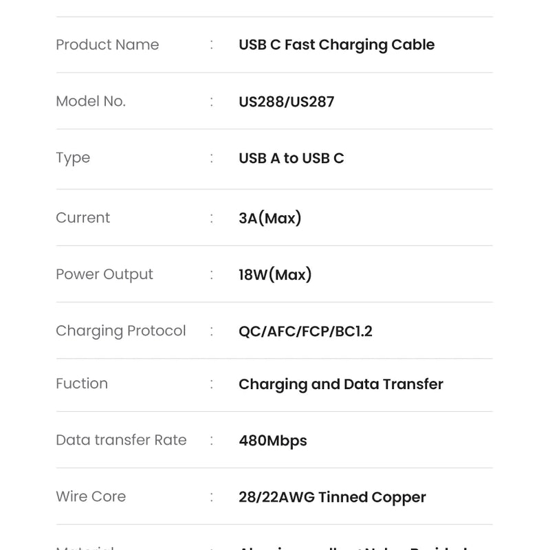 [2 Pack] UGREEN 3A USB Type C Cable For Xiaomi Samsung S25 S24 Fast Charging USB Data Cable 18W For iPhone 17 16 iPad Poco USB C