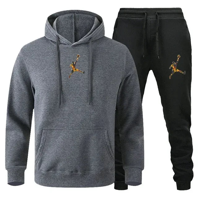 Autumn_Winter Men's jogging Fitness sportswear Set_ Fashionable long - sleeved sweatshirt + casual pants 2 - View 28 | SAMAG