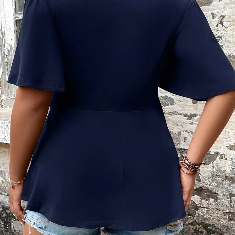 Plus Size Summer European and American Style Shirt - View 2 | SAMAG