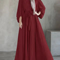 Modest Hijabs Women Long Dresses Elegant Lantern Sleeve | SAMAG