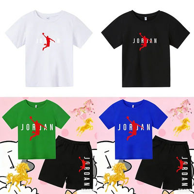 Kids 2 - Piece Letter Print Sports Outfit - Short Sleeve | SAMAG