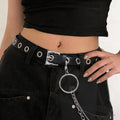 Women Punk Style Black Metal Chain Belt Fashion Decorative Waist Chain Versatile Belt For Dress Suit Fashion Accessories