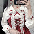 Japanese Lolita Style Lace Ruffles Blouses Summer Women | SAMAG