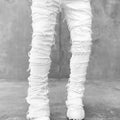 Men's Regular Fit Stacked Jeans Ripped Slim Patch | SAMAG