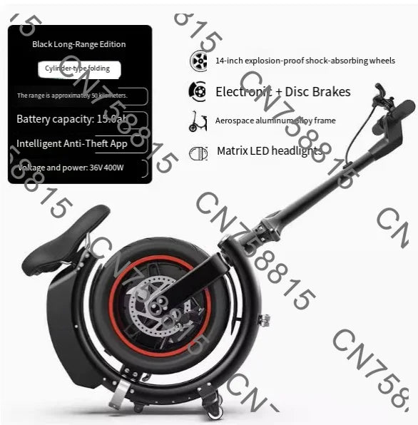 Ultra Lightweight Portable Mini Electric Vehicle with Battery, Men Women Commuter Transport，Folding Electric Car for Adults