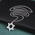 EUEAVAN Star of David Pendant Necklace Women Men Stainless Steel Gold Silver Black Color Classic Six-pointed Star Jewish Jewelry