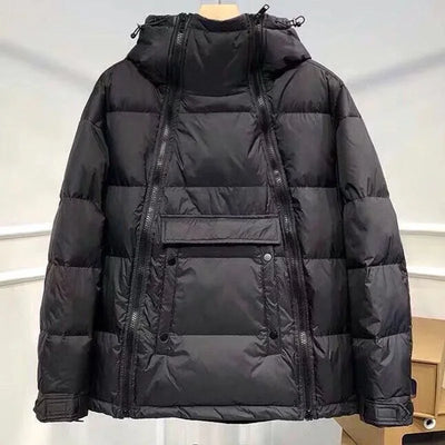 Tactical Double Zip Jacket Hooded Parkas Men Winter Down | SAMAG