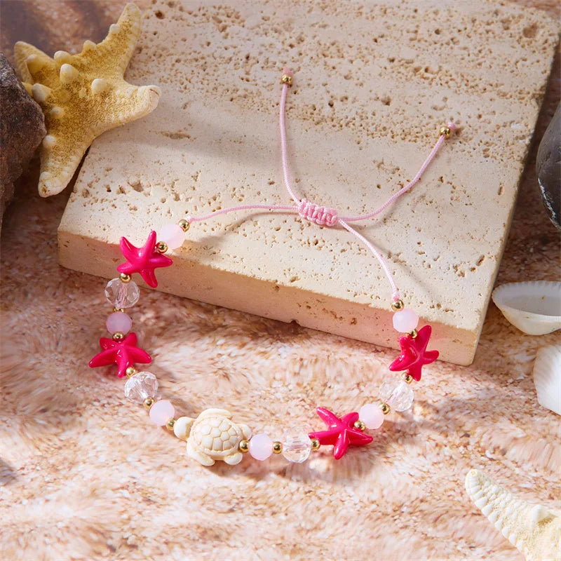 Bohemia Shell Conch Starfish Bracelet for Women Handmade Adjustable Rope Summer Beach Party Jewelry - Visuel 14 | SAMAG