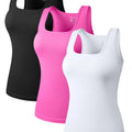 Hot Sale Summer Women's Basic Elastic Tank Top Sleeveless Square Collar Vest T-shirt Fashion Fitness Yoga Women's Casual Top