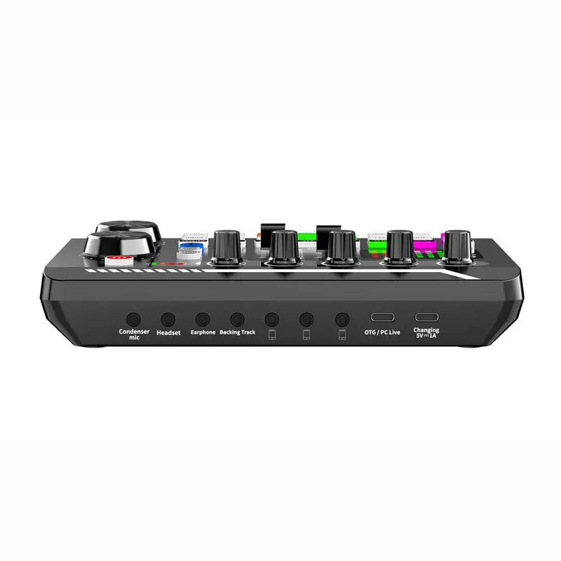 F998 Live Sound Card With DJ Mixer Effects Voice Changer Bluetooth-compatible Audio Interface Mixer For Live Streaming Singing