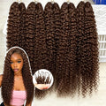 #4 Brown Straight Crochet Human Hair 26 Inch 100% Unprocessed Brazilian Virgin Hair Feather Crochet Human Hair 4 Pack 240G Chocolate Straight Human Crochet Hair Extensions