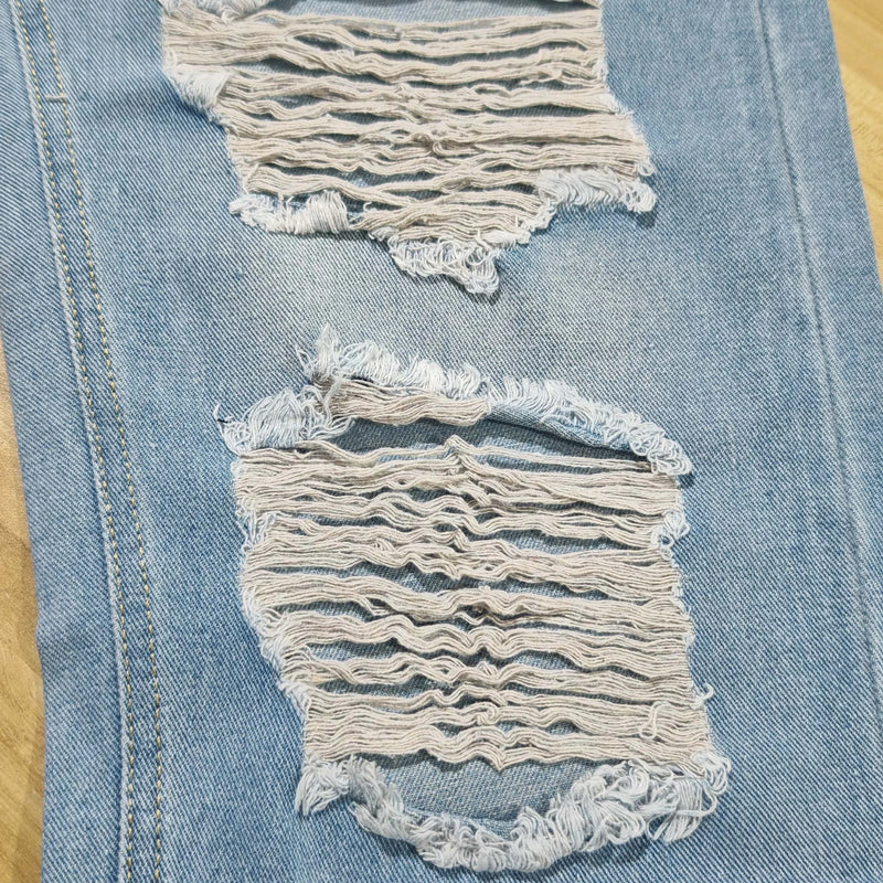 Men's Ripped Non-Stretch Jeans - Distressed Streetwear | SAMAG