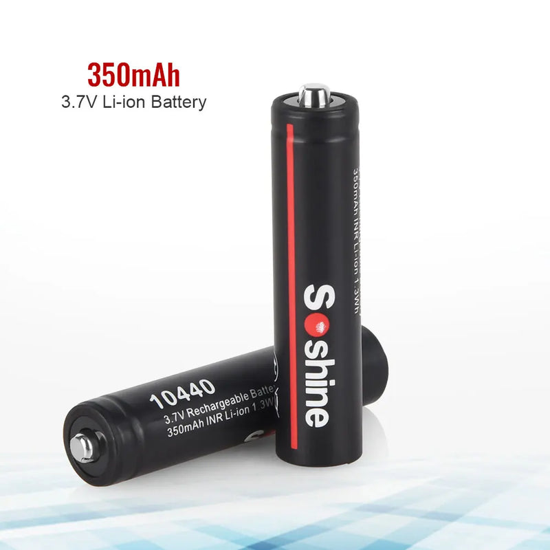 Soshine AAA 10440 350mAh Li-ion Batteries 3.7V 350mAh Rechargeable Lithium AAA Battery for Microphone Headlamp Flashlight Radio