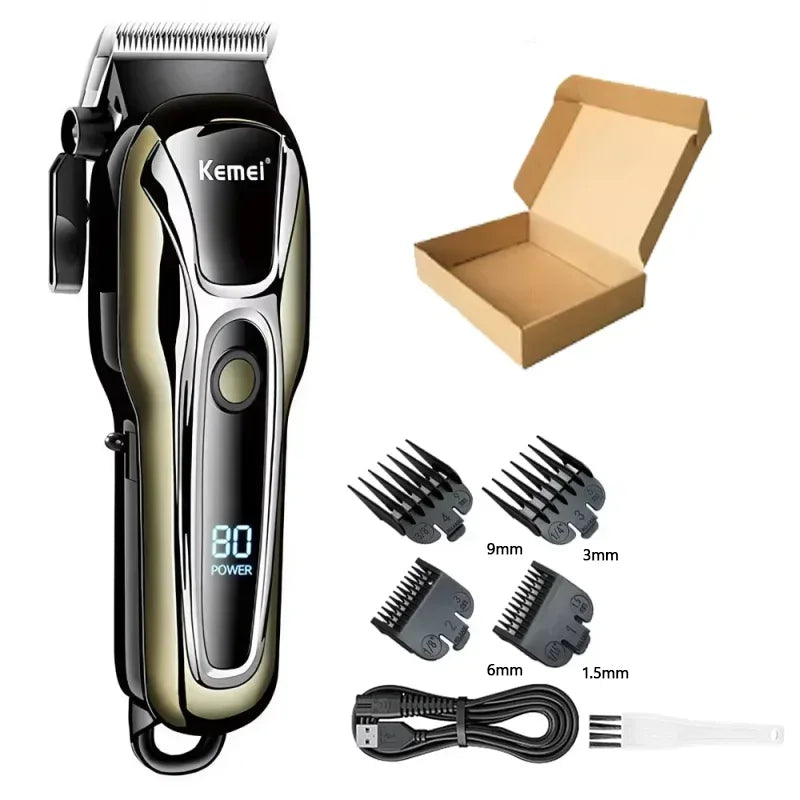 Kemei PG1990A Rechargeable Men's Hair Clipper Professional Cordless Men Hair Trimmer Hair Cutting Machine Barber for Men
