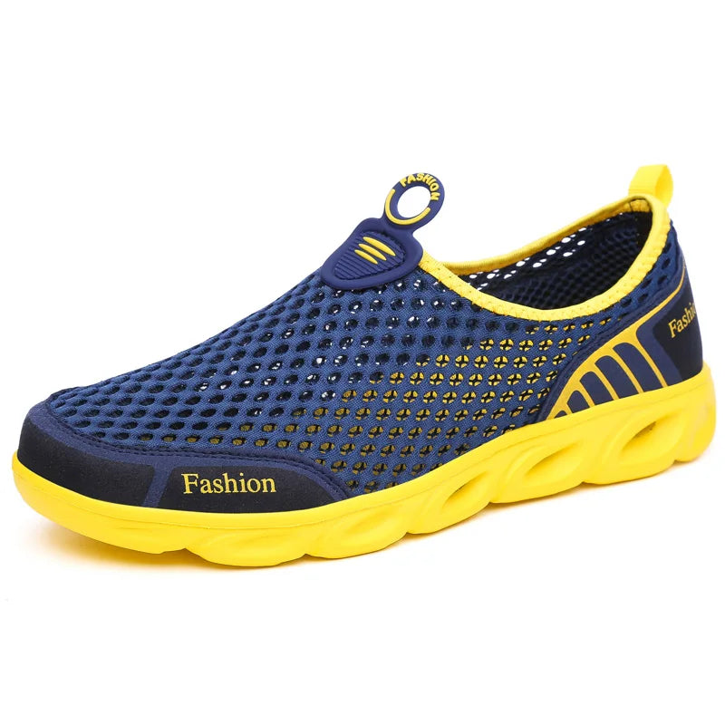 Men Casual Shoes Summer Fashion Men's Shoes Fashion Breathable Slip On Mesh Shoes Soft Comfortable Size 45