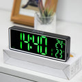 Digital Alarm Clock TEMP Date Week 2 Alarms Night Mode Snooze 12/24H Anti-disturb Voice Control Rechargeable LED Mirror Clock