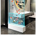 Water curtain wall, running water screen partition company, family entrance acrylic calligraphy and painting flat wine cabinet