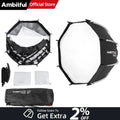 AMBITFUL 45cm Bowens Mount Softbox Quick Setup With Grid Kit Replaceable Chuck ：Bowens/Elinchrom/Broncolor A/Broncolor B