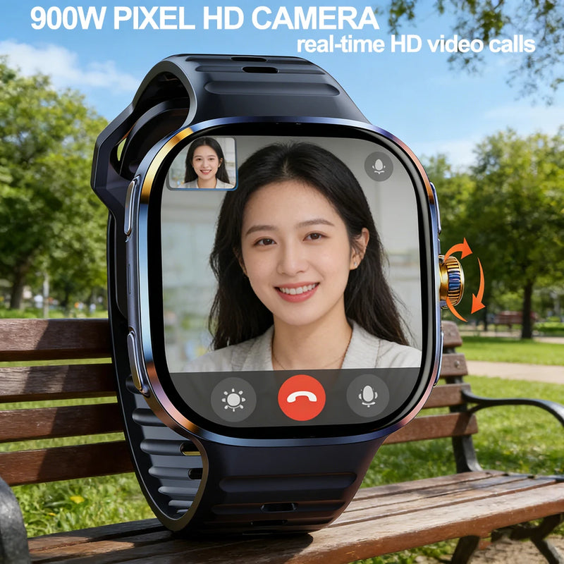 4G/5G Smartwatch 2.4 inch 720*720 Amoled Android 10.0 900W Camera GPS WIFI SIM Card 16GB+256GB RAM 2100Mah Battery Smart Watch