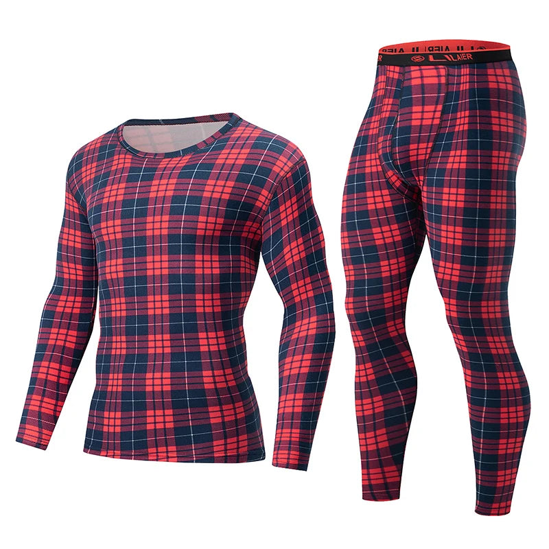 2-piece Autumn And Winter Men's Fashionable Printed Camouflage Thermal Underwear Set Comfortable And Versatile Sports Base Shirt