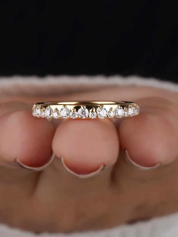 925 Sterling Silver Zircon Fashion Gorgeous Half Circle Round Ring For Women Engagement Anniversary High Quality Fine Jewelry