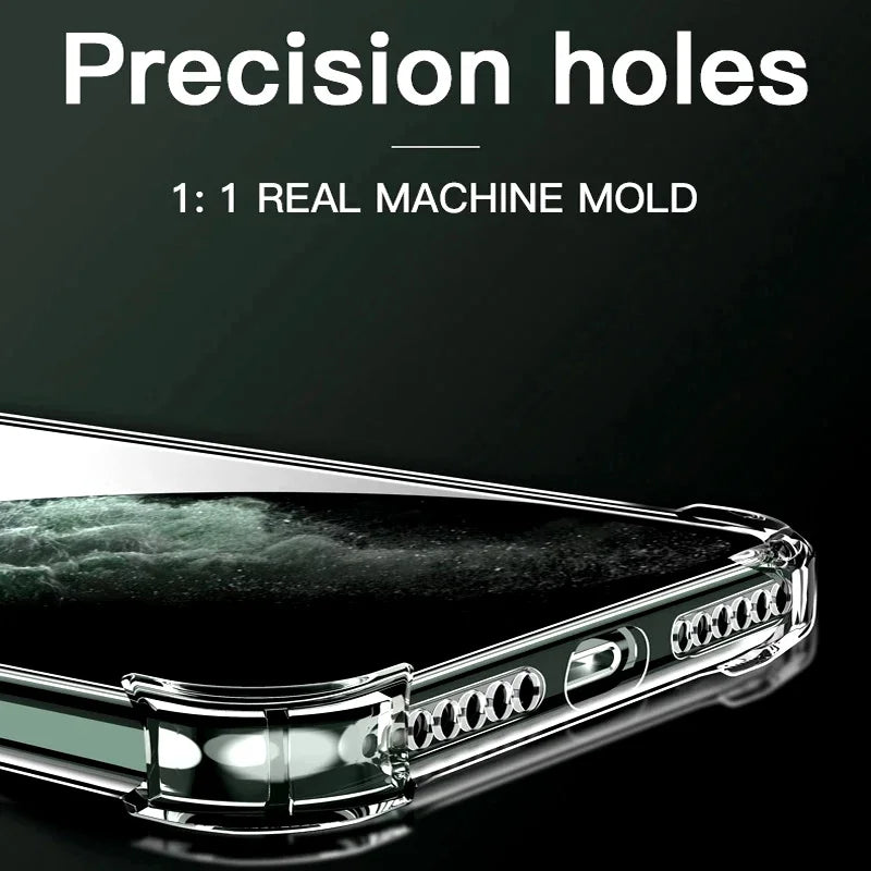 Clear Phone Case For iPhone 11 12 13 14 15 16 Pro Max Mini 16E 7 8 Plus Xr Xs SE 2020 2022 Silicone Soft Transparent Cover