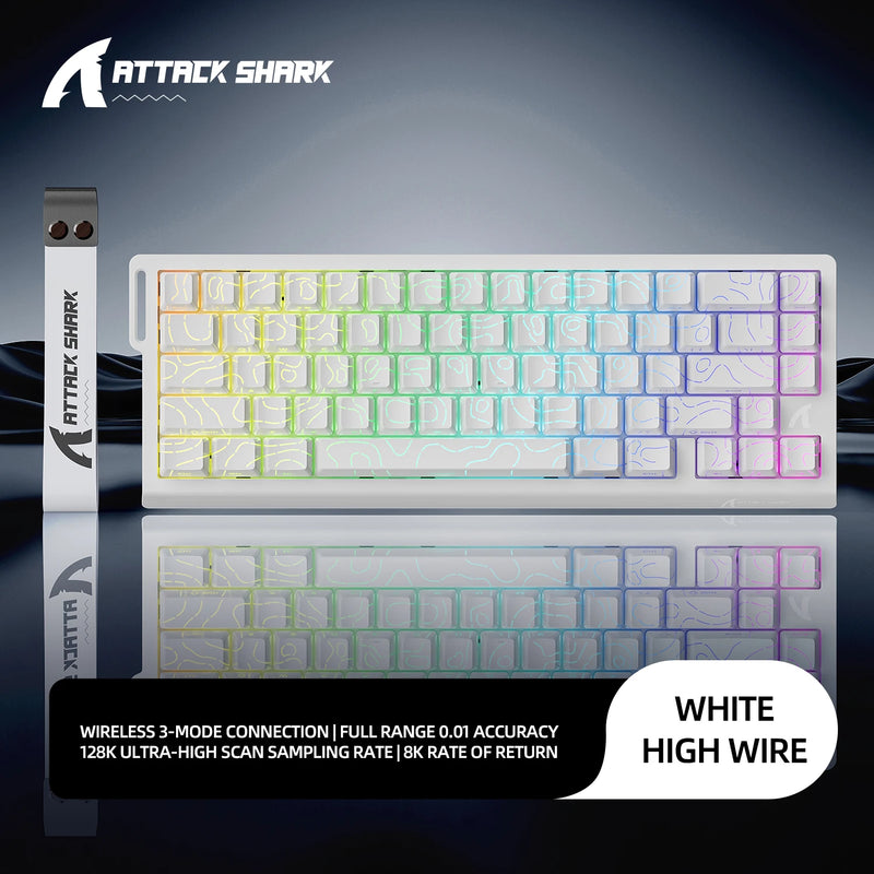 ATTACK SHARK X68HE X68Pro He Magnetic Mechanical Keyboard for Pro Gaming 0.01mm Rapid Trigg 8000Hz SOCD/Rs 0.125ms 128K Rate
