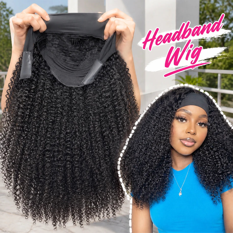 38 Inch Body Wave Headband Wig for Women Human Hair Wear and Go Brazilian Virgin Full Machine Human Hair 220 Density